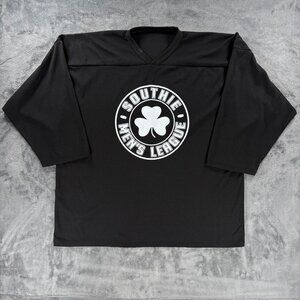 VKM Southie Men's League XL Hockey Jersey Black Shamrock Beantown USA